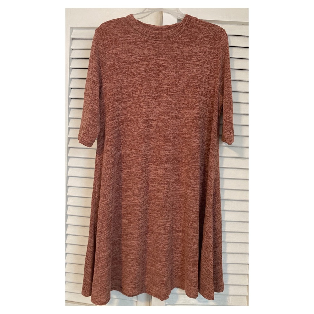 Boutique Mockneck Sweater Dress • Orange/Red • Size L